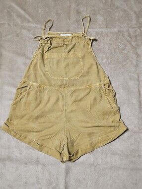 Style Envy Mustard Tie-Shoulder Short Lighteweight Romper Boho Casual
